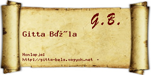 Gitta Béla névjegykártya
